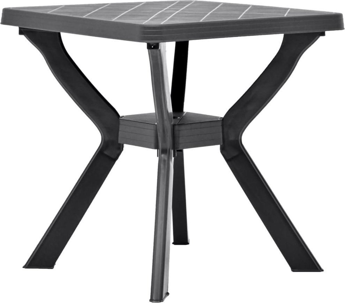 Bol.com vidaXL - Bistrotafel - 70x70x72 - cm - kunststof - antraciet aanbieding