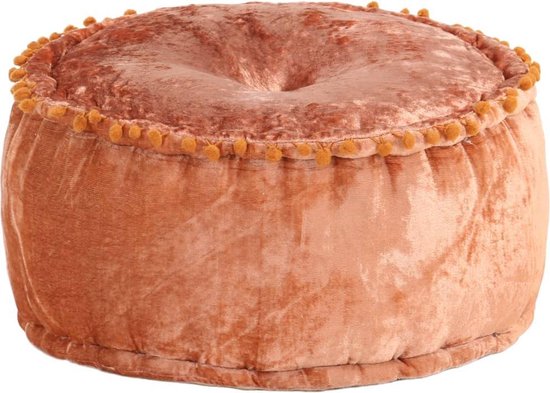 vidaXL Poef rond 40x20 cm fluweel roestkleurig