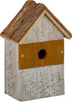 Relaxdays decoratie vogelhuisje - hangend - houten huisje - nestkastje - tuindecoratie
