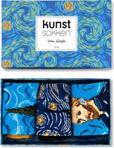 Kunstsokken - Van Gogh 3-delige Giftbox - Maat 41-46 - Vrolijke Sokken voor Creatieve Dames en Heren