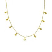 9 kleine sterretjes ketting - Goud - 38 cm