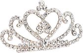 Kroontje - meisjes - klem - pin - tiara bij knotje - met kristallen