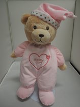 Baby beer met rammelaar roze 30 cm| Baby pluche | Baby rammelaar | Baby knuffel|