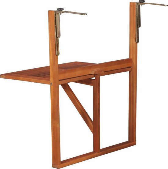 Balkontafel hangend 60x64x83,5 cm rattan-look kunststof bruin