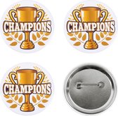 Boland Buttons Champions 5,5 Cm Staal/papier Wit/geel/blauw