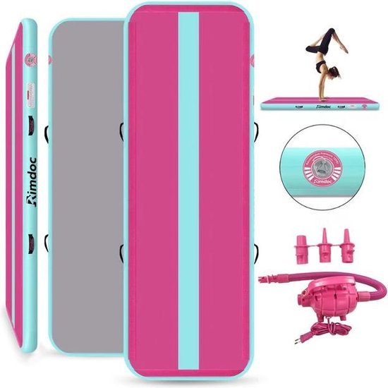 Air Tracking Mat Track Gym Mat 10-20 cm Hoge Gymnastiek Mat Opblaasbare Maat 2/3/4/5/6/7/8 m Tuimelmatten Trainingsmat Outdoor met Elektrische