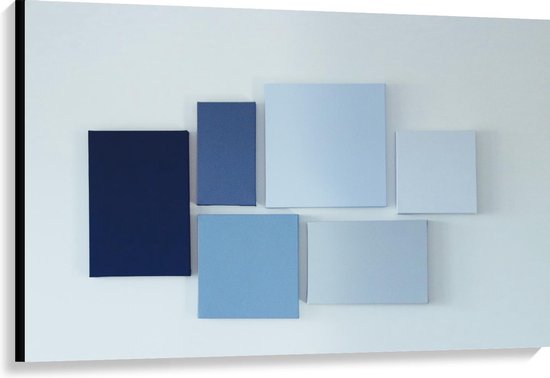 Canvas  - Blauwe Kleurenwaaier - 120x80cm Foto op Canvas Schilderij (Wanddecoratie op Canvas)