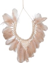 J-Line Ketting 2 Veren/Schelpen Boho Zalm