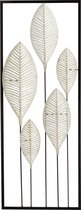 J-Line Wanddecoratie Bladeren Metaal Zilver