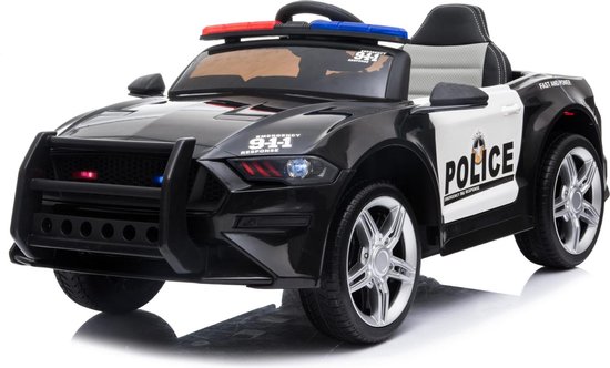 platform Voorstad Initiatief Elektrische auto zwart politie, met afstandsbediening en led verlichting |  bol.com