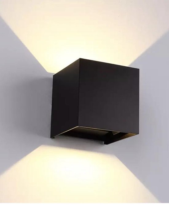 Applique LED IP65 Cube noir - IP65 Lampe d'extérieur LED - Led usine | bol