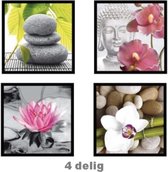 Schilderij Zen Mindfulness 4 delig