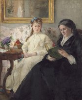 Berthe Morisot, De moeder en zus van de kunstenaar, 1869  op canvas, afmetingen van dit schilderij zijn 60 X 90 CM