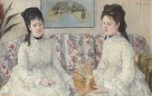 Berthe Morisot, De zussen, 1869 op canvas, afmetingen van dit schilderij zijn 100 X 150 CM