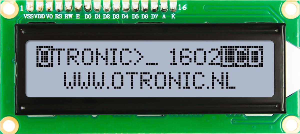 Image of OTRONICÂ® 1602 LCD grijs /zwart met backlight | Arduino