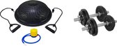 Tunturi - Fitness Set - Balanstrainer - Balance Trainer & Halterset 20 kg incl 2 Dumbbellstangen