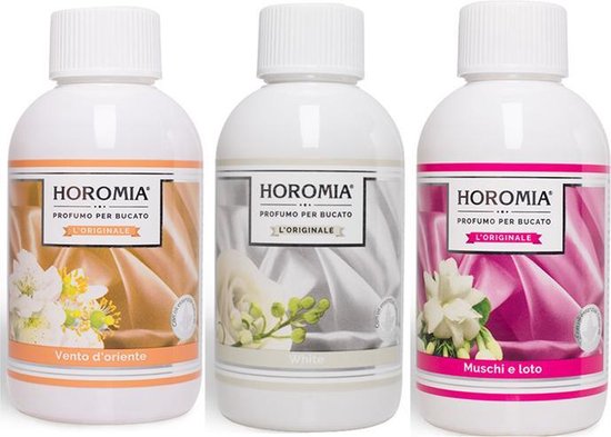 Wasparfum Horomia, set 3 x 250 ml Vento d'Oriente, White, Muschi e loto