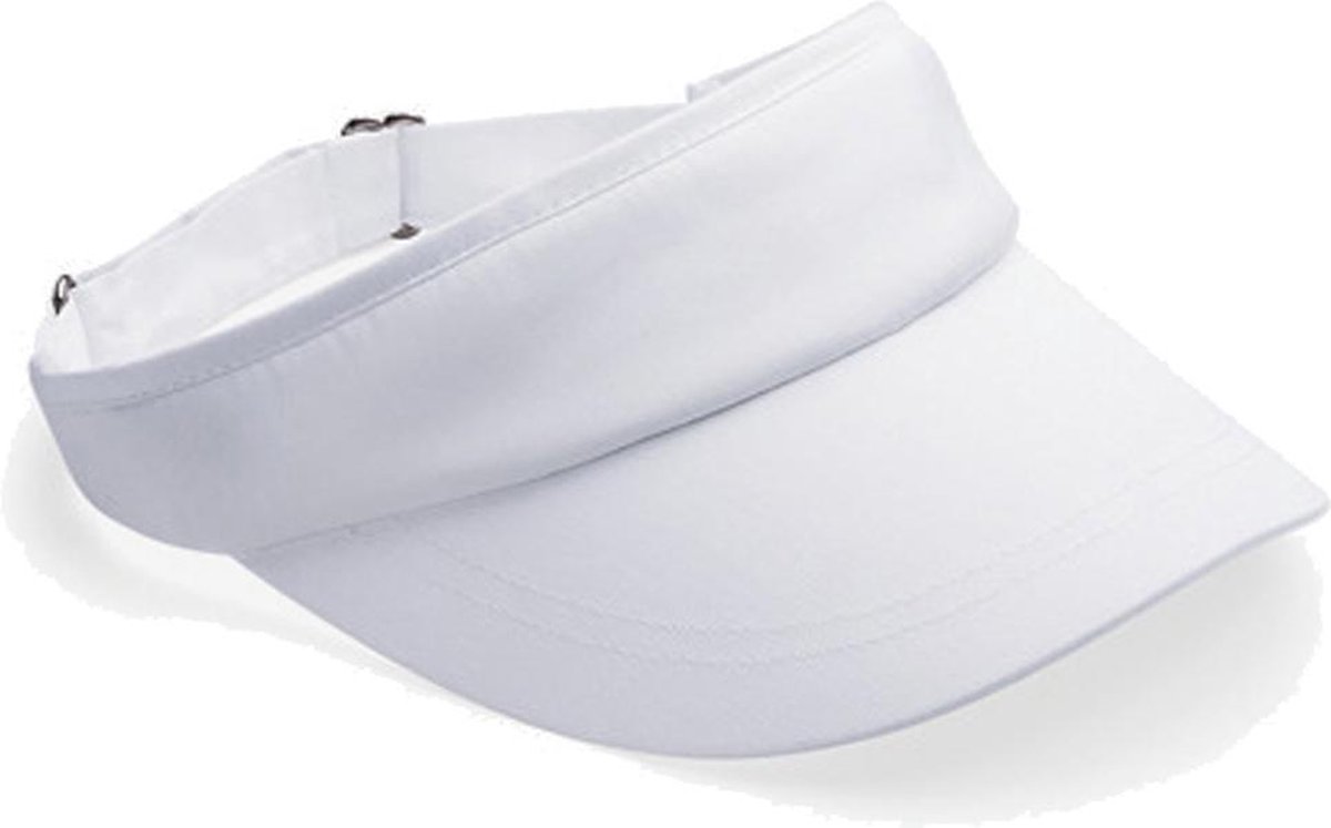 Beechfield katoenen zonneklep unisex kleur wit maat one size