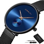 CRRJU® Horloges voor Vrouwen Dameshorloge Meisjes Moederdag Cadeautje Cadeau – Dames Watch Horloge – Horlogebox Geschenkdoos – Zwart Blauw