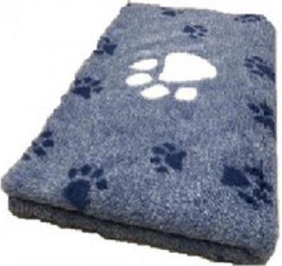 Foto: 2 stuks vetbed dierenmat dierenkleed benchkleed blauw met 3 kleuren grote voetprint latex anti slip 75 x 50 cm machine wasbaar