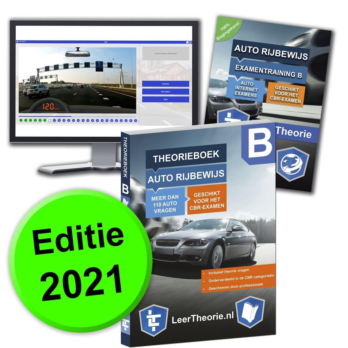 AutoTheorieboek 2021 - Auto theorie oefenen - Theorie Leren Auto Rijbewijs B + 20 uur Online met CBR