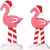 Lemax - Pink Flamingos -  Set Of 2 - Kersthuisjes & Kerstdorpen