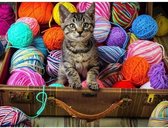 Diamond painting de luxe 40x50 cm - Poes tussen wol
