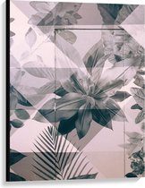 Canvas  - Bloemen en Bladeren - 75x100cm Foto op Canvas Schilderij (Wanddecoratie op Canvas)