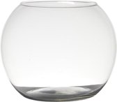 Transparante ronde bol vissenkom vaas/vazen van glas 20 x 25 cm - Bloemen/boeketten vaas voor binnen gebruik