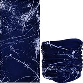 Fako Fashion® - Colsjaal - Gezichtsmasker - Bandana - Nekwarmer - Sjaal - Col - Microfiber Faceshield - Paint Navy Blauw
