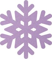 Sneeuwvlok 3 vilt onderzetters  - Lila - 6 stuks - ø 9,5 cm - Kerst onderzetter - Tafeldecoratie - Glas onderzetter - Cadeau - Woondecoratie - Tafelbescherming - Onderzetters voor