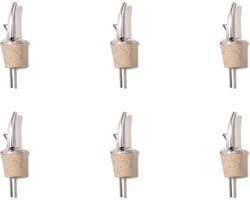 Bar Professional Schenker natuurkurk met lange schenker Barware Kurk Zilver 6 stuks