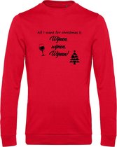 Sweater met opdruk “All I want for christmas is Wijnen wijnen wijnen”, Rode sweater met zwarte opdruk. Leuk voor Chateau Meiland fans of voor een avondje uit. Lekker foute Kerst trui!