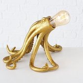 lamp - Octopus - Inktvis  - Goud - 34cm - incl. bol lamp - Led
