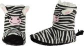 Hoge zwarte/witte zebra pantoffels/sloffen voor dames - Dierenprint zebras huissloffen voor vrouwen - Pantoffel laarzen/laarsjes 40-42