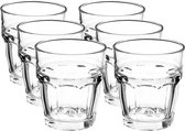 24x Drinkglazen/waterglazen Rock Bar transparant 200 ml - Koffie/thee glazen Rock Bar 200 ml