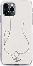 Shop4 - iPhone 12 Pro Hoesje - Back Case Vrouwen Silhouet Achterkant Wit