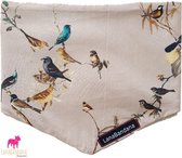 Knoopbandana Birds | Beige maat M