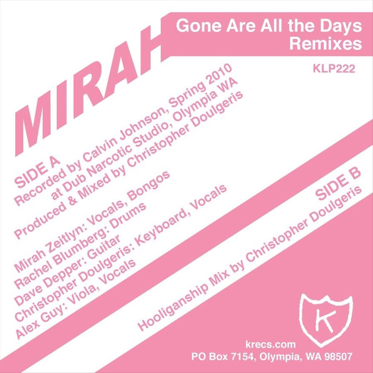 Mirah - Gone Are All The Days Remixes (12" Single)