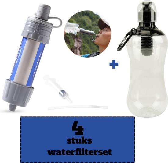 Survival Set Waterfilter Fles met Carbon - 2 stuks - Waterfles filter -...  | bol.com