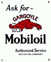 Ask for Gargoyle Mobiloil Emaille Logo bord Groot