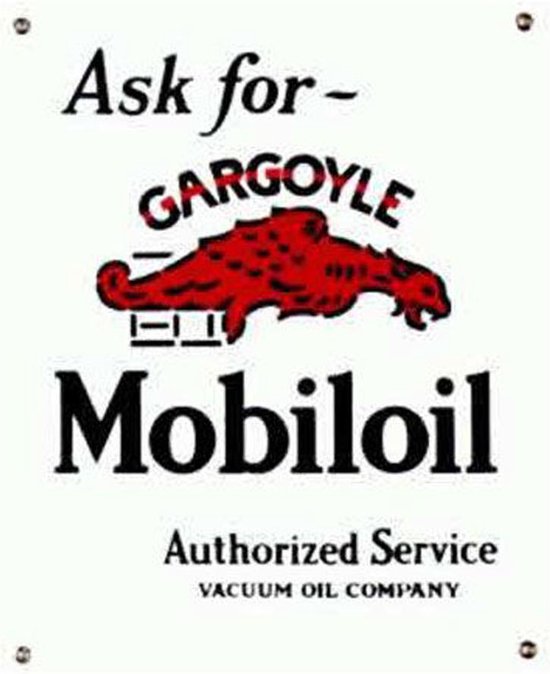 Ask for Gargoyle Mobiloil Emaille Logo bord Groot