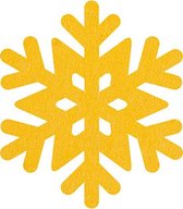 Sneeuwvlok 3 vilt onderzetters  - Geel - 6 stuks - ø 9,5 cm - Kerst onderzetter - Tafeldecoratie - Glas onderzetter - Woondecoratie - Woonkamer - Tafelbescherming - Onderzetters vo