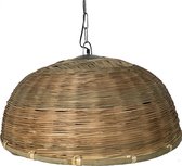 KRAM. | Hout gevlochten hanglamp L | Ø 70 cm | E27 | Naturel