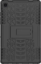 Hoes Geschikt voor Samsung Tab A7 - Rugged Heavy Backcover Hoes met standaard - Zwart