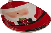 House Of Seasons Bord Sneeuwpop 21 X 15 Cm Keramiek Rood