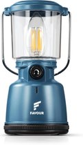 Favour LED lantaarn, camping lamp oplaadbaar L0818 Retro, 320 lumen, IP64 waterdicht, Draagbare Kampeerlamp, Tentlamp, geïntegreerde oplaadbare batterij