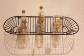 Droogbloemen In Glas met waxinehouder - Decoratieve Flessen met Kaars - Droogbloemen in Glas - 3 stuks