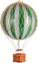 Authentic Models - Luchtballon Travels Light - Luchtballon decoratie - Kinderkamer decoratie - Zilver Groen - Ø 18cm