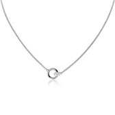 ZINZI zilveren ketting rond wit 45 cm ZIC1830